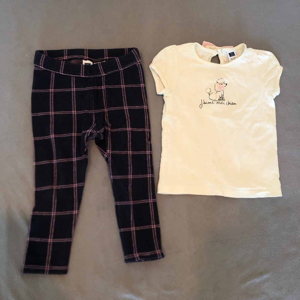 Janie and Jack two piece legging and tee set